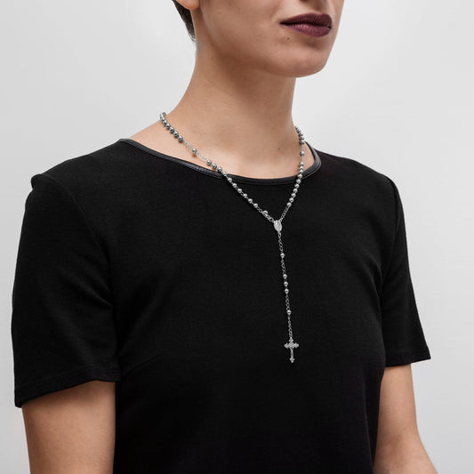 ROSARY NECKLACE - SILVER