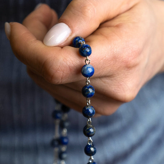 LAPIS LAZULI ROSARY - SILVER