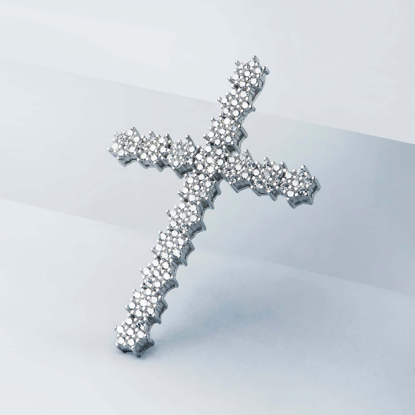 CROSS PENDANT - SILVER AND ZIRCONIA
