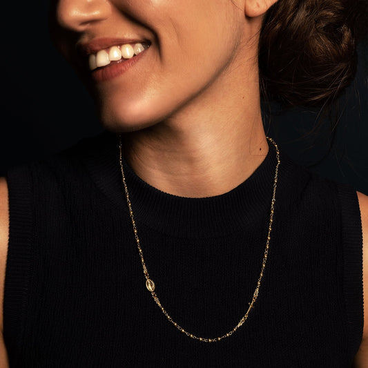 MIRACULOUS AND CROSS - NECKLACE - GOLD