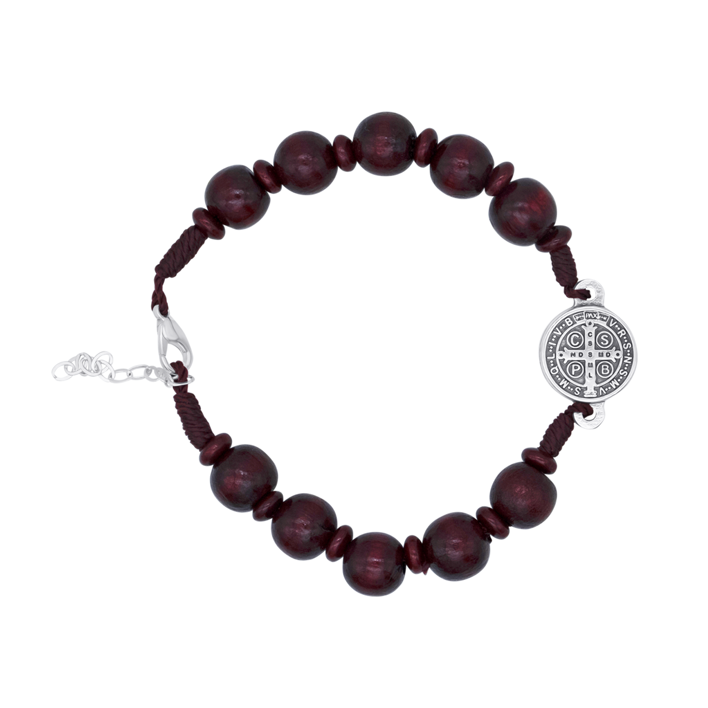 ST BENEDICT - LARGE ROSARY BRACELET - RED