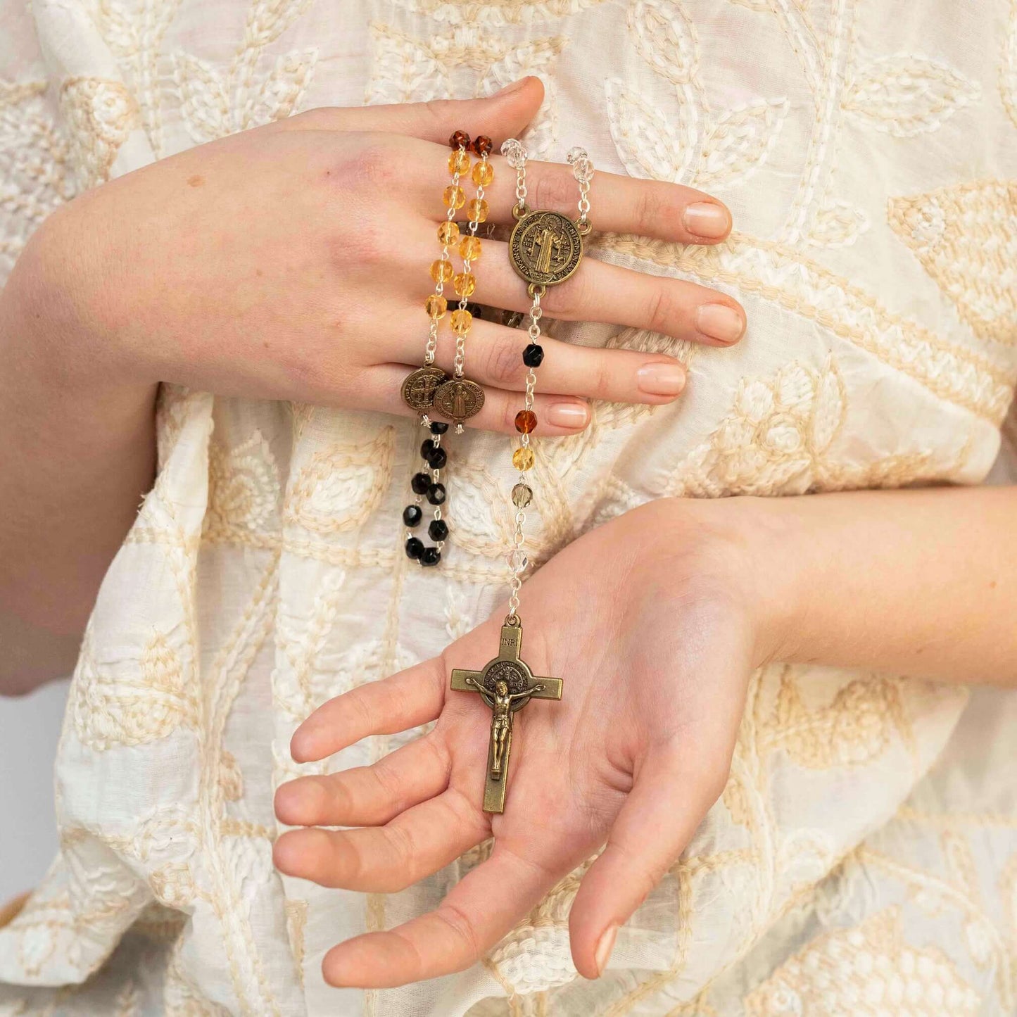 ST BENEDICT - ROSARY - METAL