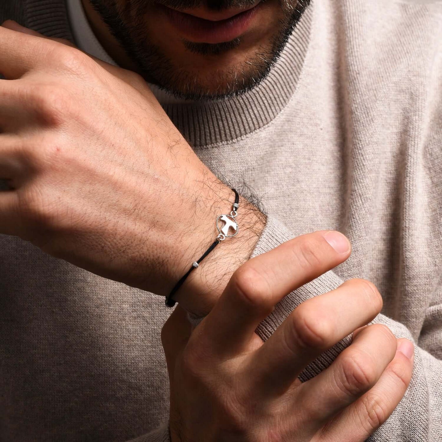 TAU - BRACELET - CORD AND SILVER