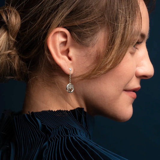 TREE OF LIFE - DANGLING EARRINGS - SILVER