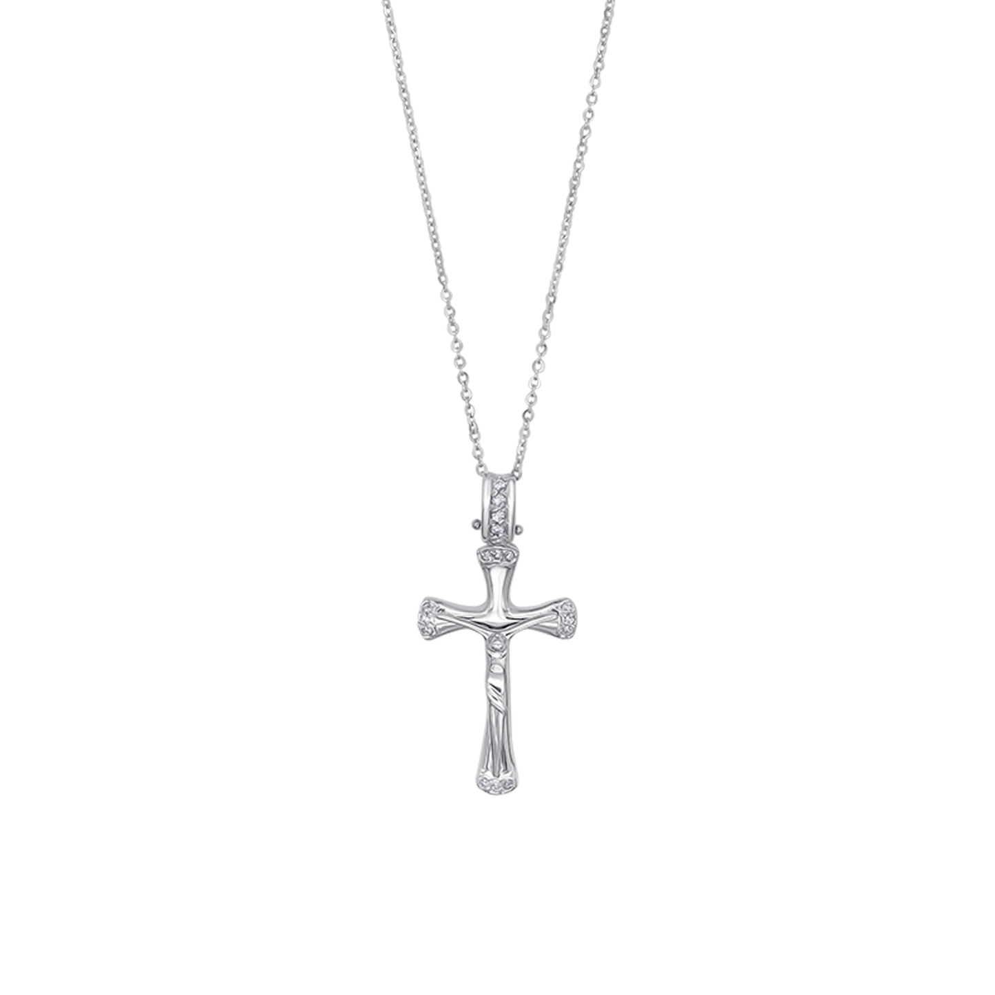 DIAMOND CRUCIFIX - NECKLACE - WHITE GOLD