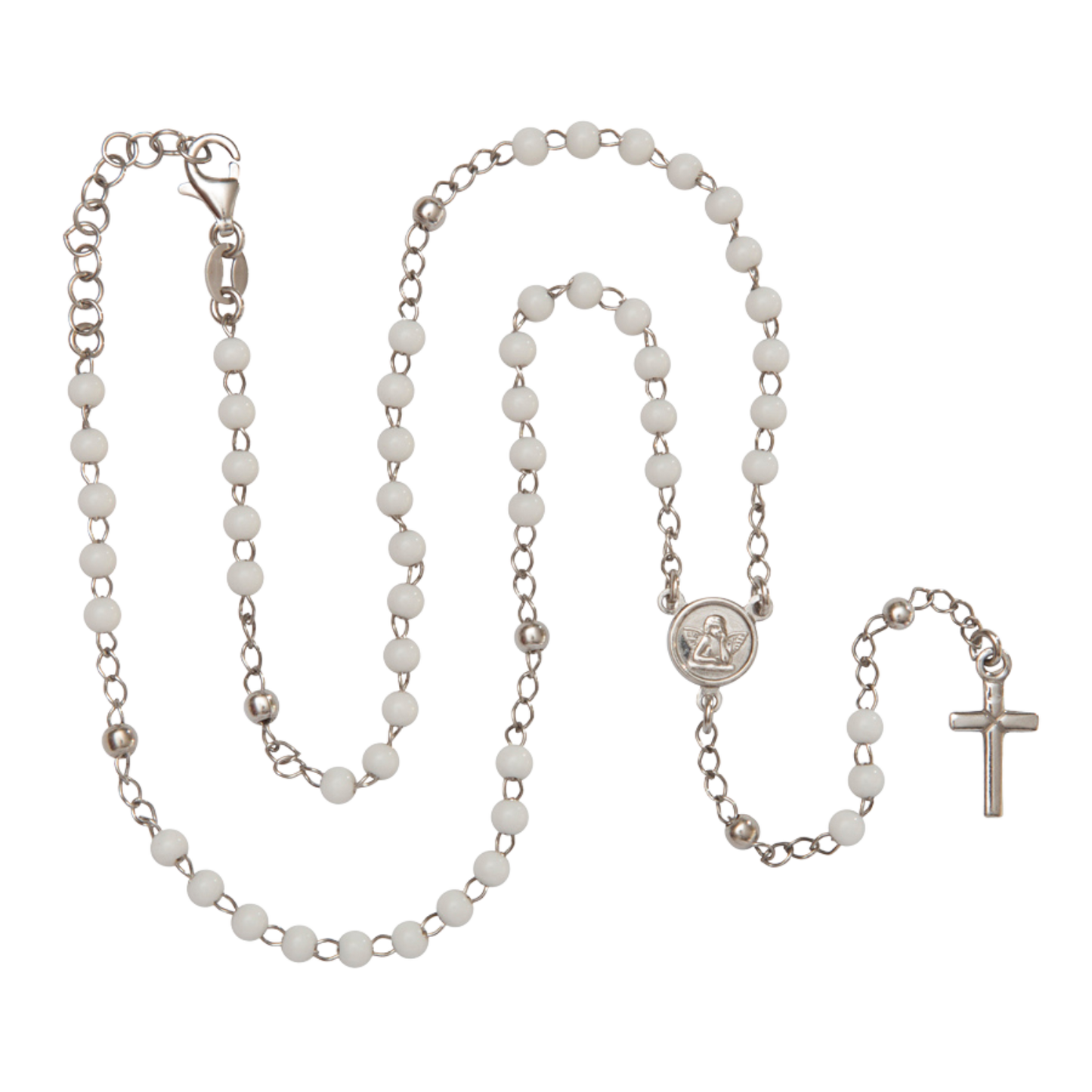 BABY ROSARY NECKLACE - SILVER