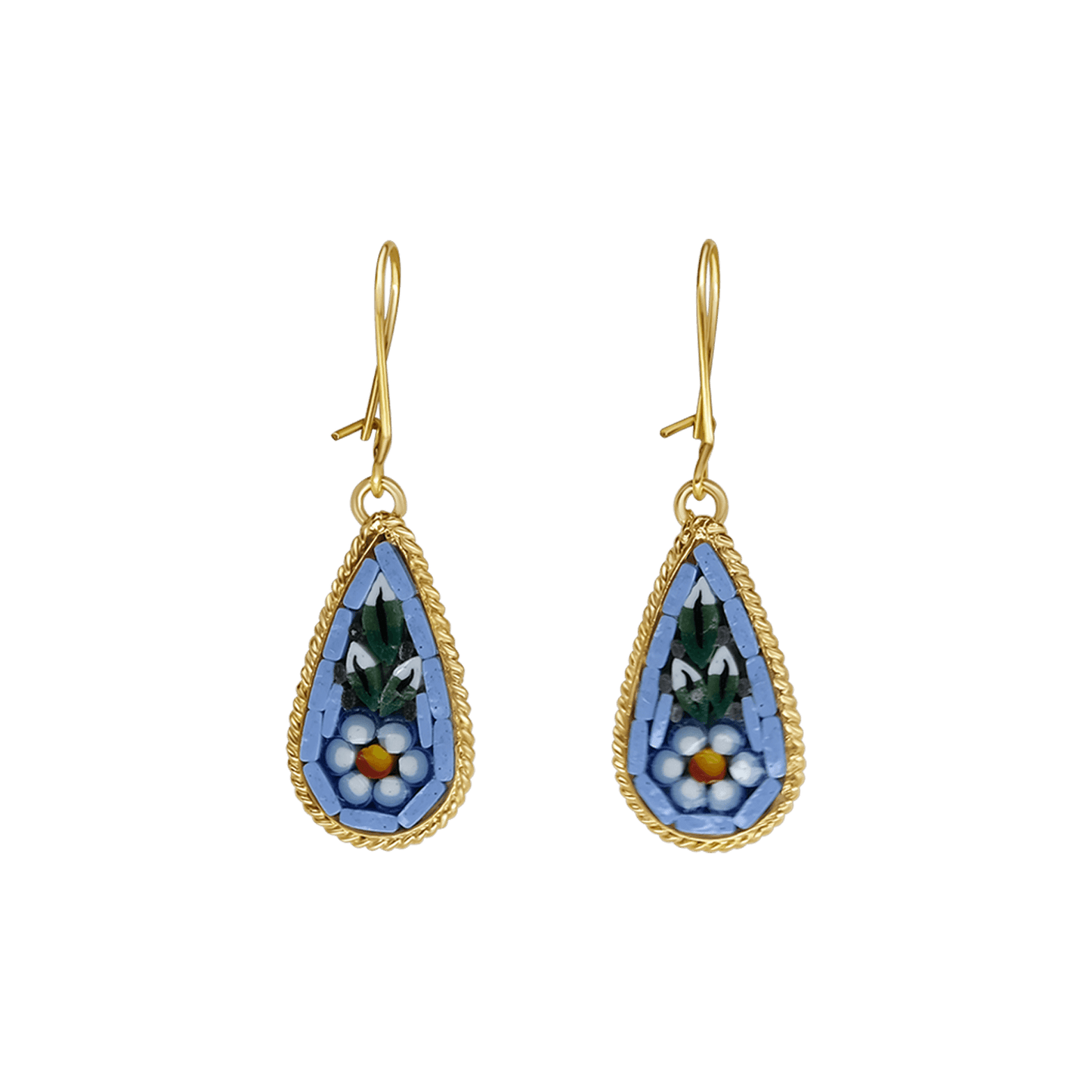 EARRINGS - MICROMOSAIC JEWELRY - GOLDEN METAL