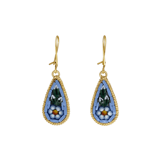 EARRINGS - MICROMOSAIC JEWELRY - GOLDEN METAL