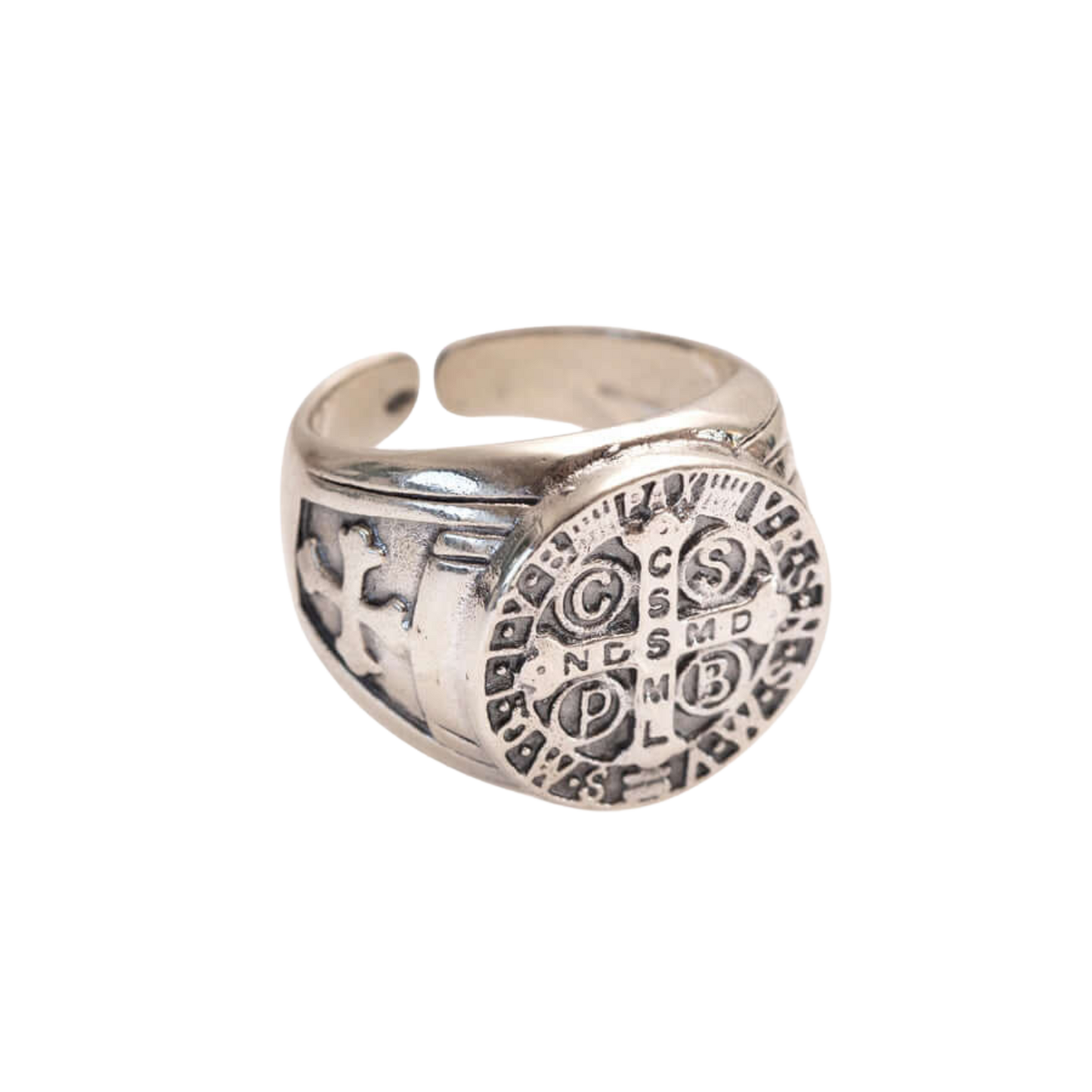 SAINT BENEDICT MEDAL RING - SILVER