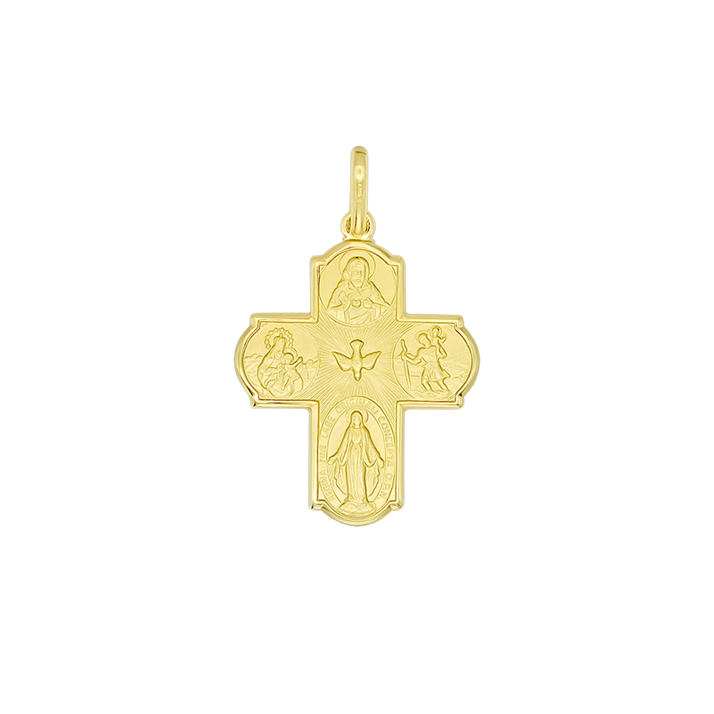 SCAPULAR - CROSS PENDANT - VERMEIL SILVER