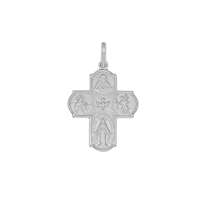 SCAPULAR - CROSS PENDANT - WHITE GOLD
