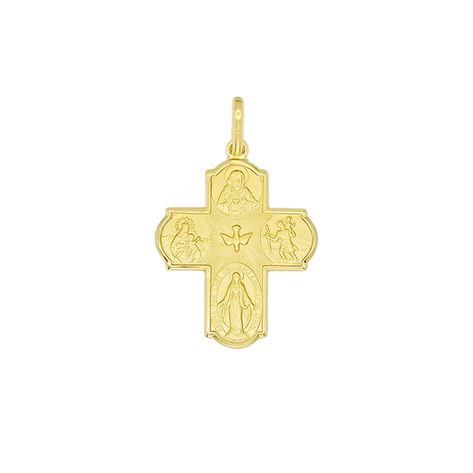 SCAPULAR - CROSS PENDANT - GOLD