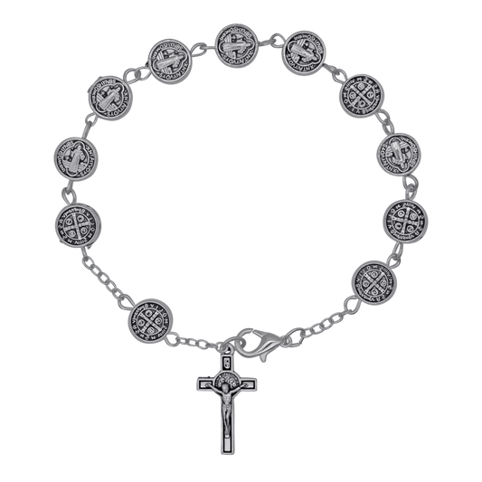 ST BENEDICT - ROSARY BRACELET - METAL