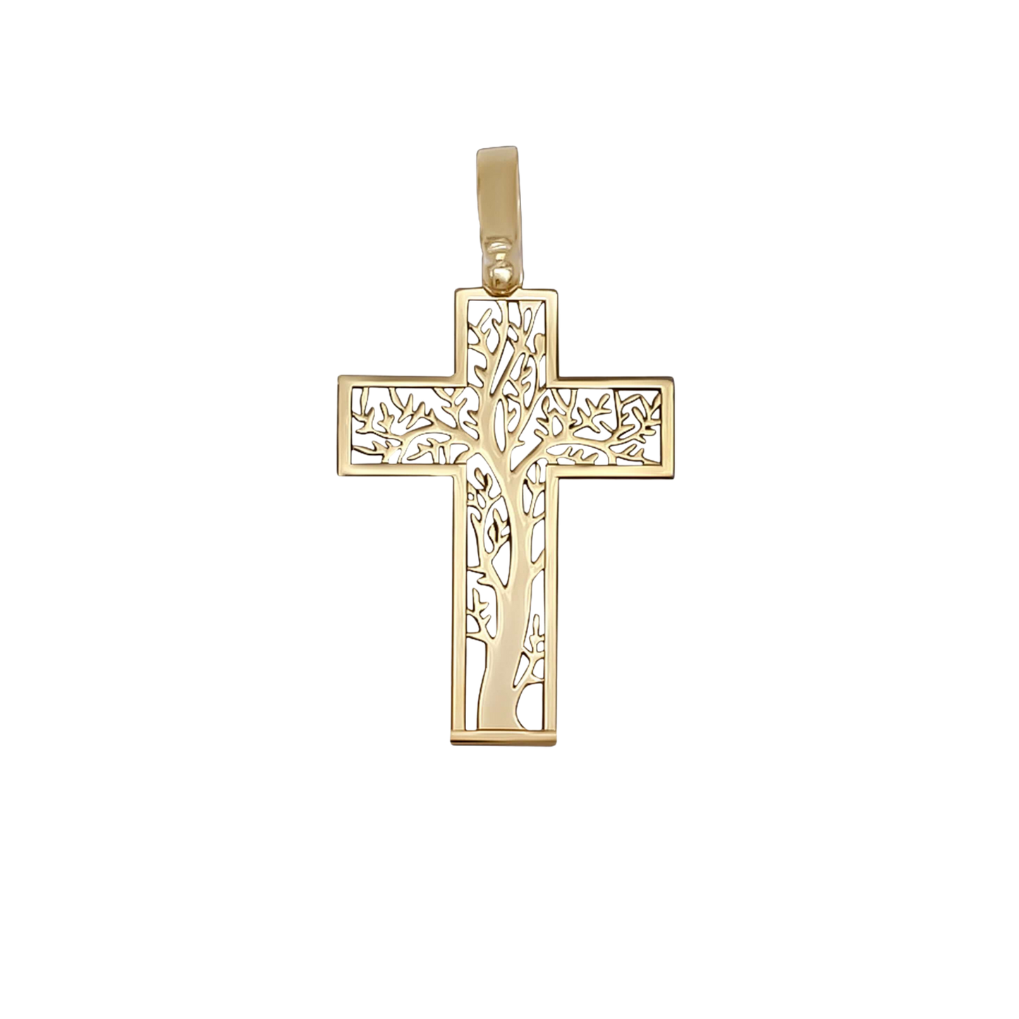 TREE OF LIFE CROSS PENDANT - VERMEIL SILVER