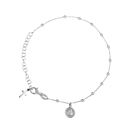 BABY ROSARY BRACELET - SILVER