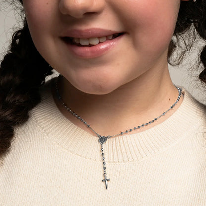 BABY ROSARY NECKLACE - SILVER