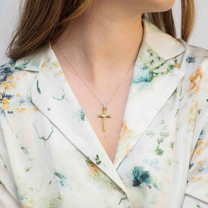 DIAMOND CRUCIFIX - NECKLACE - GOLD
