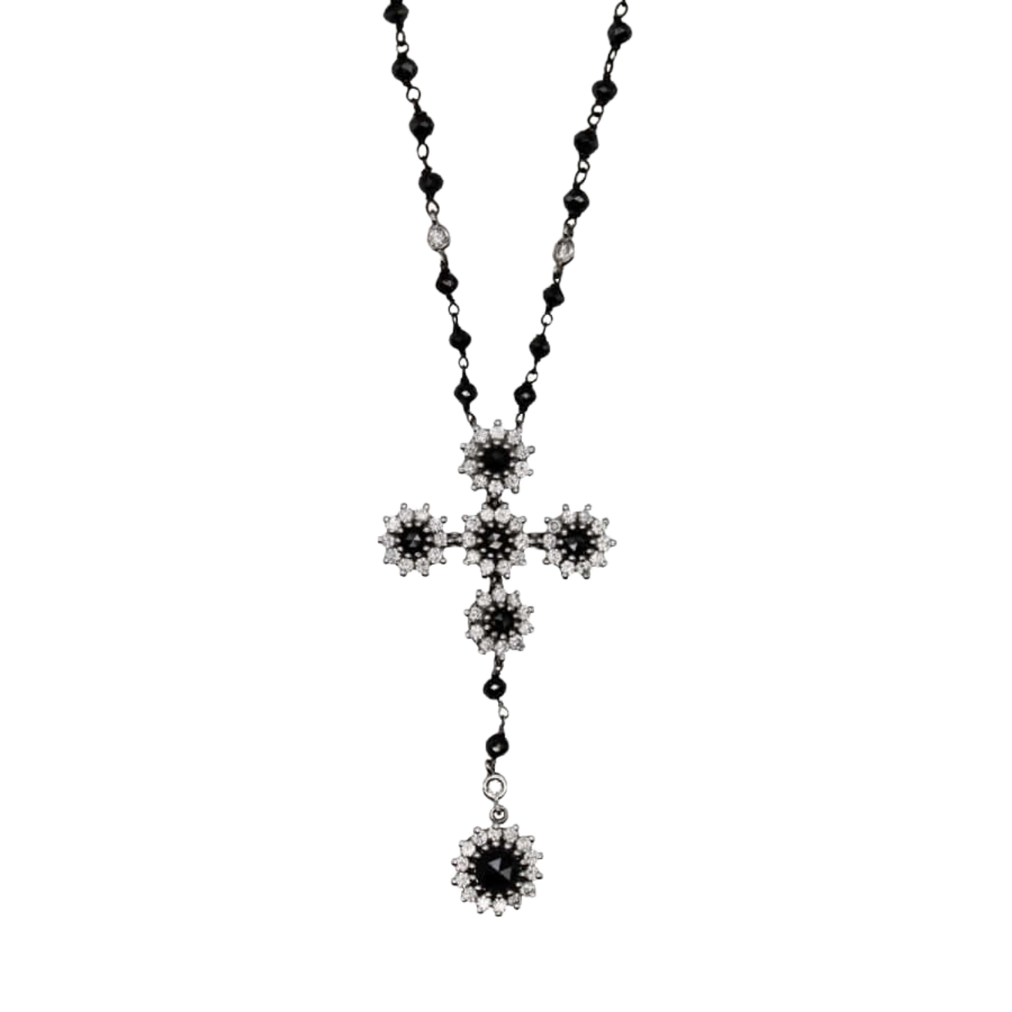 WHITE AND BLACK DIAMONDS NECKLACE - GOLD