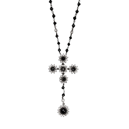 WHITE AND BLACK DIAMONDS NECKLACE - GOLD