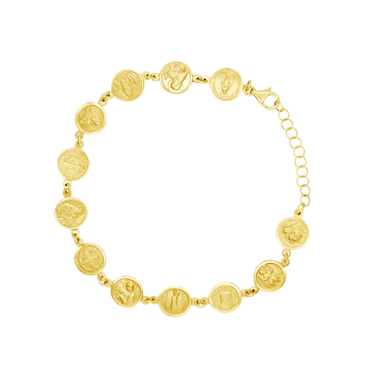 CATHOLIC MEDALS BRACELET - GOLD