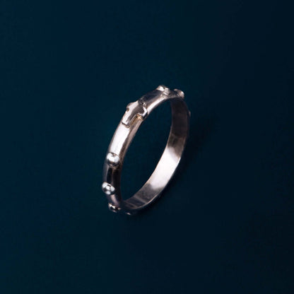 ROSARY RING - WHITE GOLD