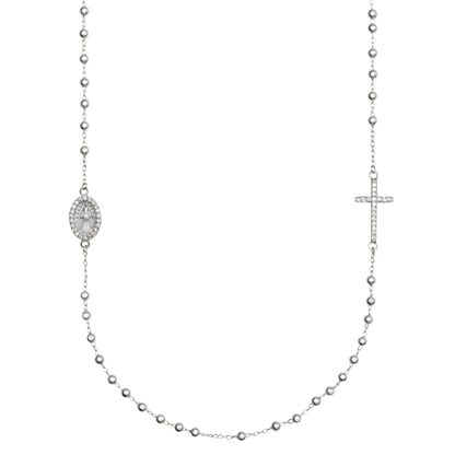 MIRACULOUS AND CROSS - NECKLACE - SILVER