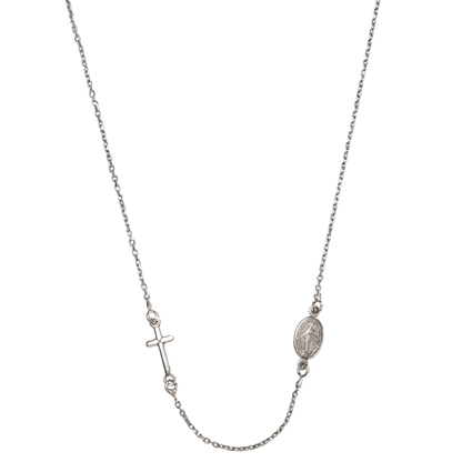 MIRACULOUS AND CROSS - NECKLACE - SILVER