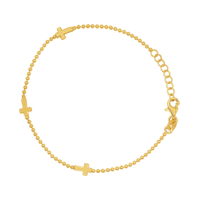 CROSS BRACELET -  GOLDEN SILVER