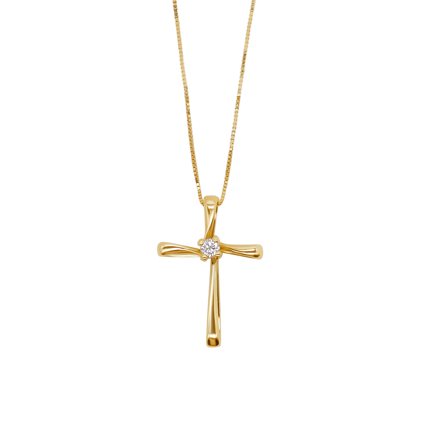 CROSS DIAMOND NECKLACE - GOLD
