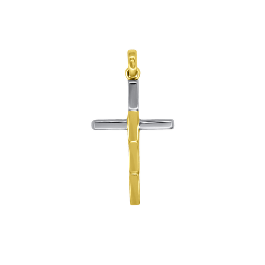 CROSS PENDANT - BICOLOR GOLD