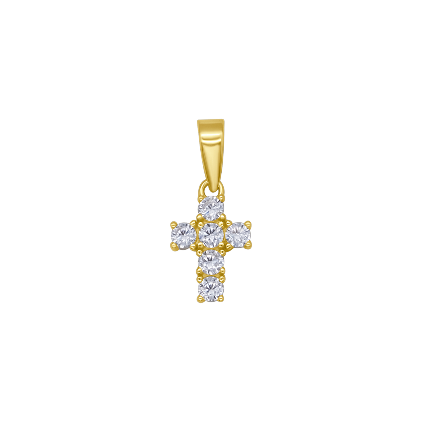 CROSS PENDANT - VERMEIL SILVER AND ZIRCONIA