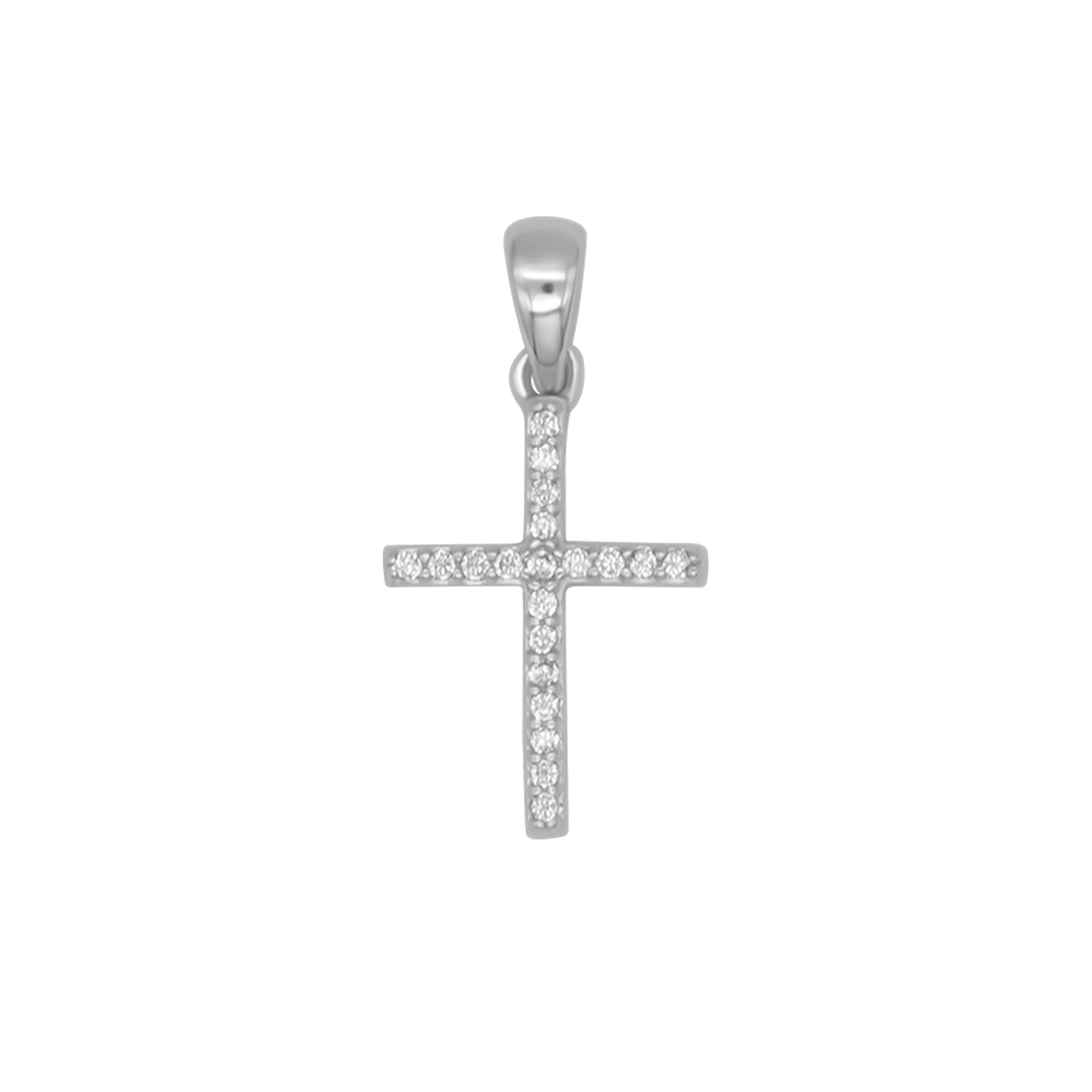 CROSS PENDANT - ZIRCONIA AND SILVER