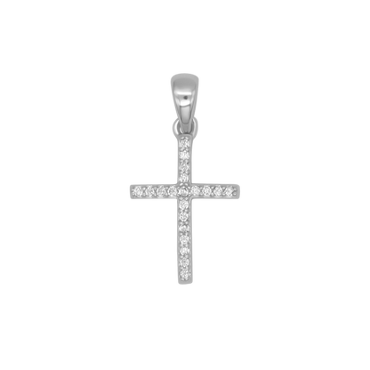 CROSS PENDANT - ZIRCONIA AND SILVER