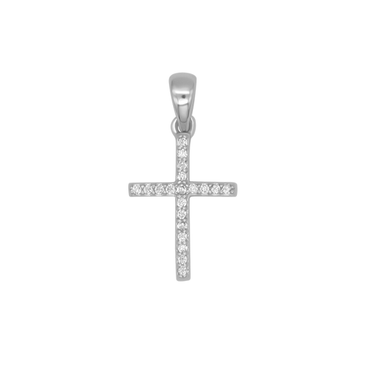 CROSS PENDANT - ZIRCONIA AND SILVER