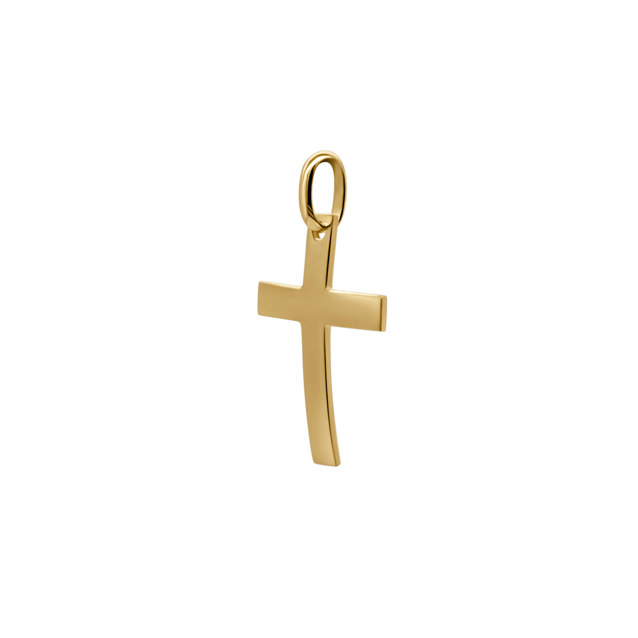 CURVED CROSS PENDANT - GOLD