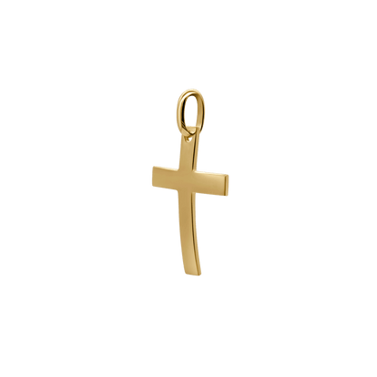 CURVED CROSS PENDANT - GOLD