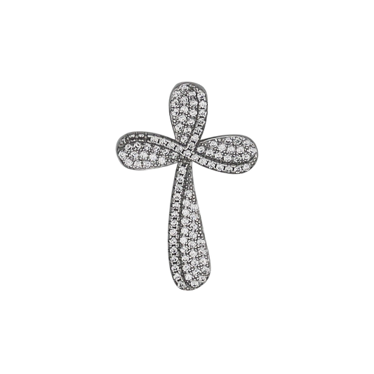 CROSS PENDANT - SILVER AND ZIRCONIA