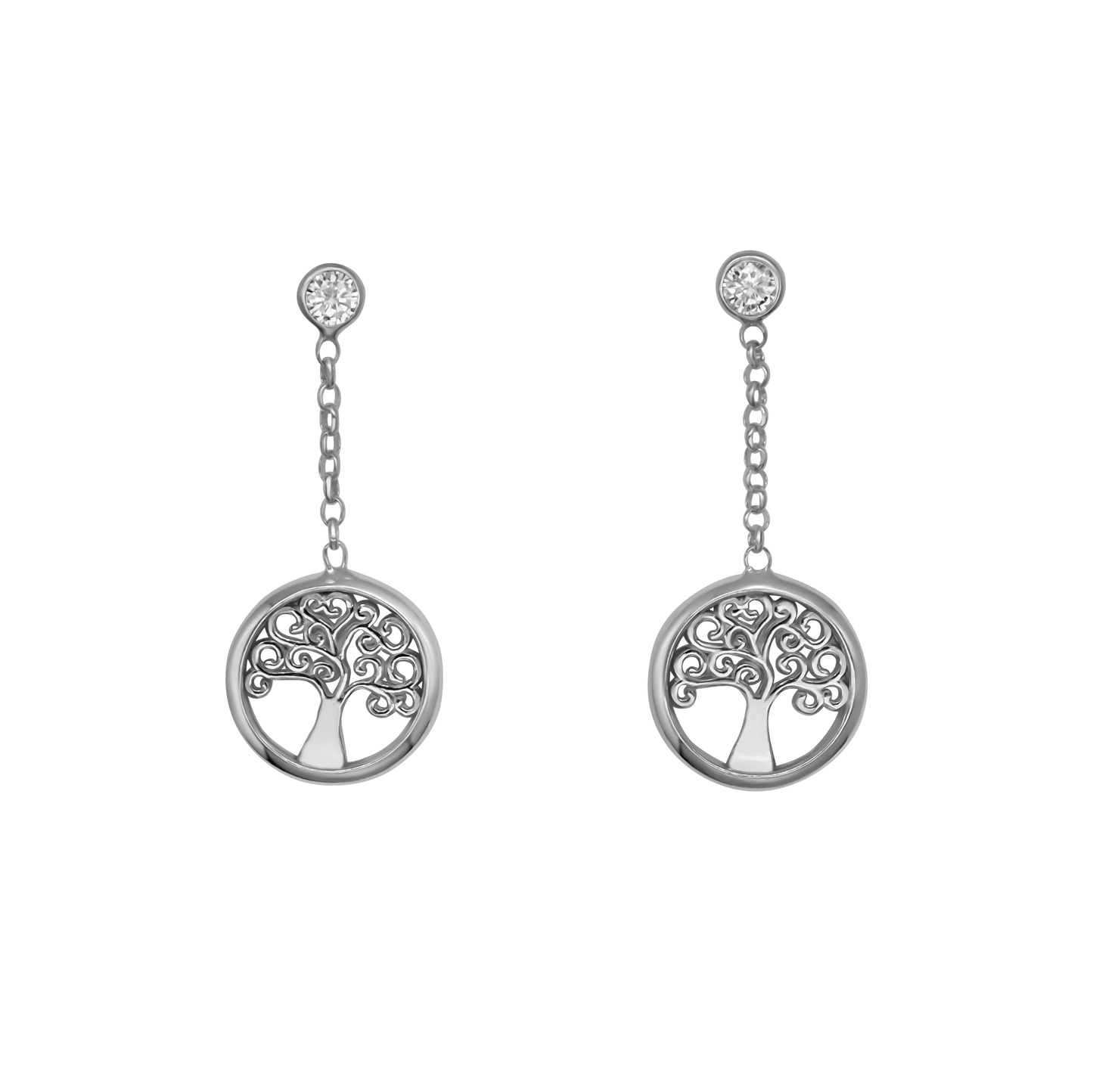 TREE OF LIFE - DANGLING EARRINGS - SILVER