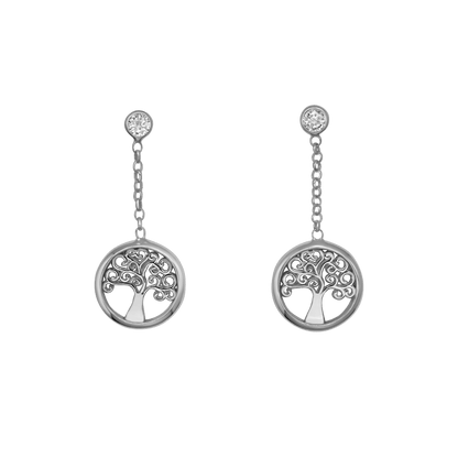 TREE OF LIFE - DANGLING EARRINGS - SILVER
