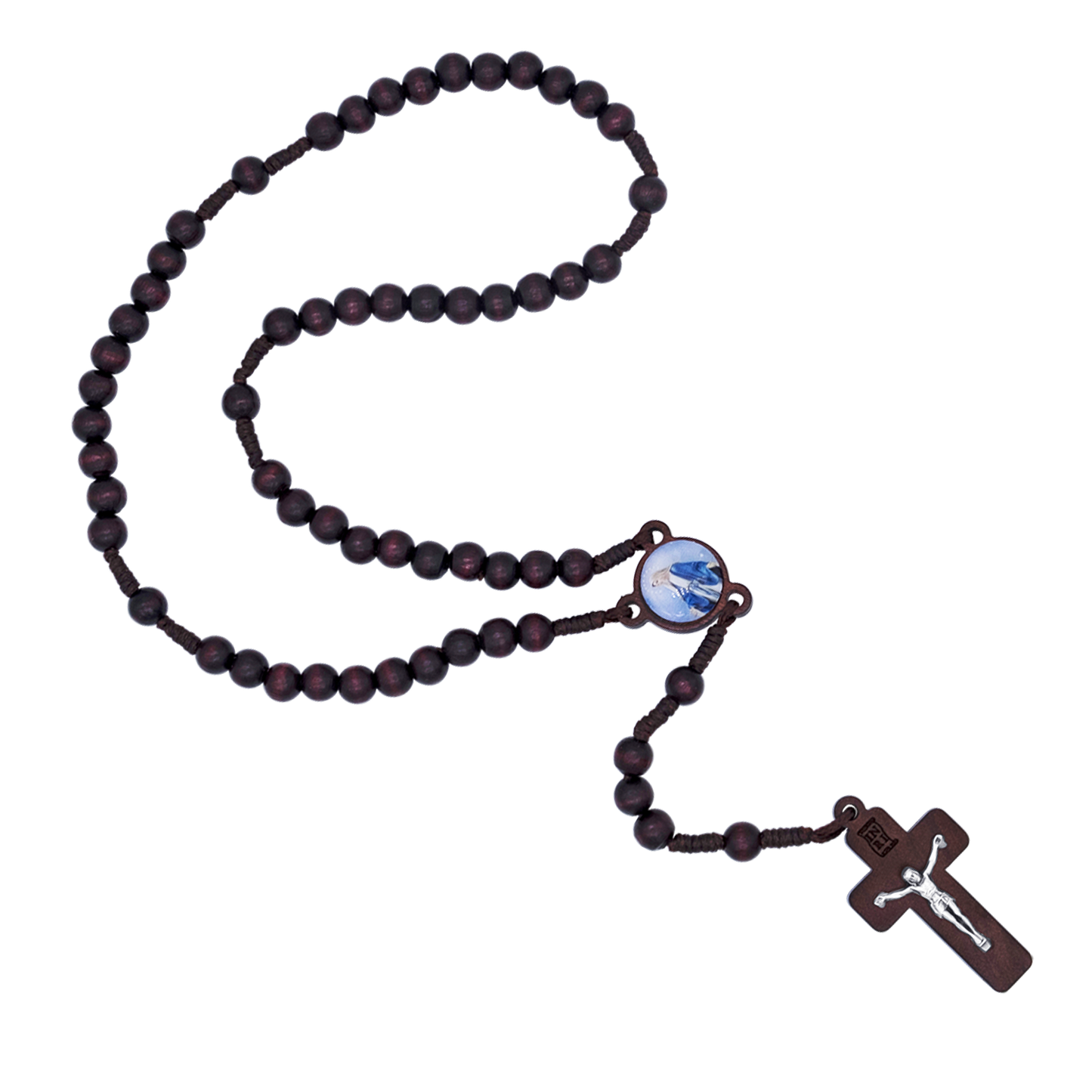 DARK WOOD BEADS ROSARY - ROPE