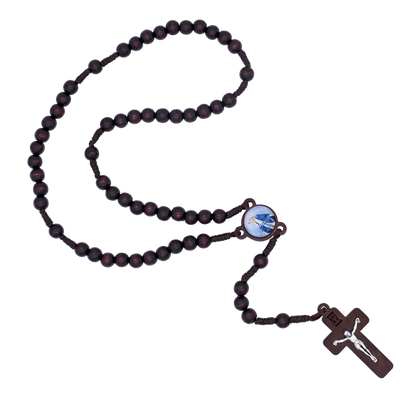 DARK WOOD BEADS ROSARY - ROPE