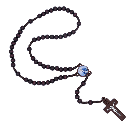 DARK WOOD BEADS ROSARY - ROPE