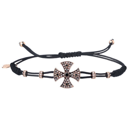 CELTIC CROSS - CHRISTIAN BRACELET - YELLOW GOLD AND DIAMONDS