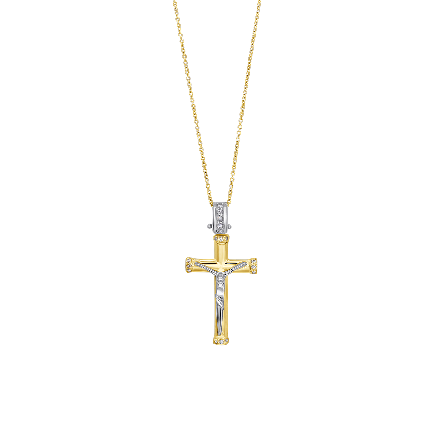 DIAMOND CRUCIFIX - NECKLACE - GOLD