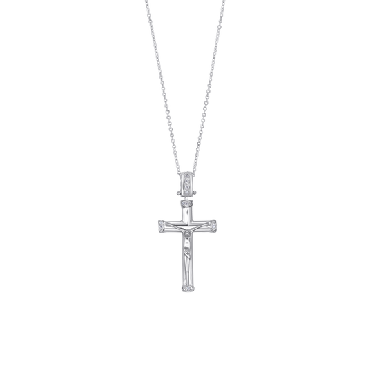 DIAMOND CRUCIFIX - NECKLACE - WHITE GOLD