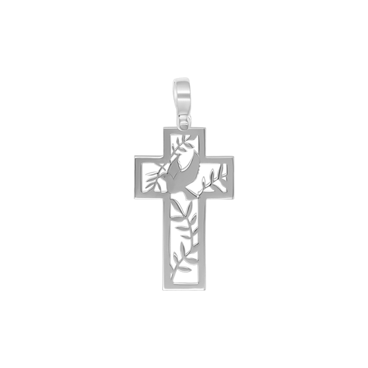 DOVE OF PEACE - CROSS PENDANT - SILVER