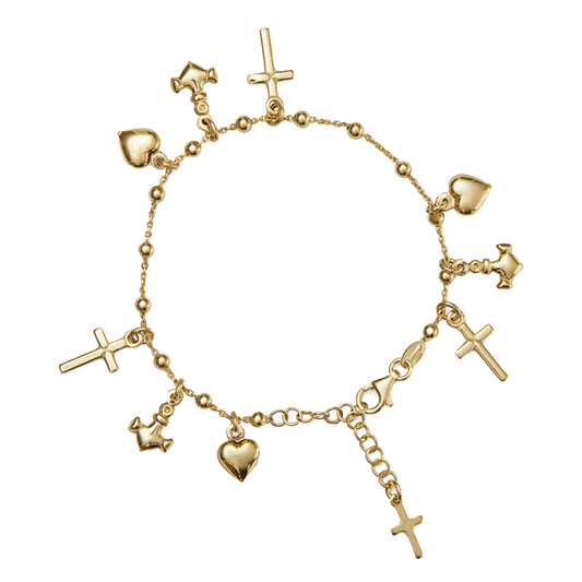 FAITH HOPE AND CHARITY - BRACELET - VERMEIL SILVER
