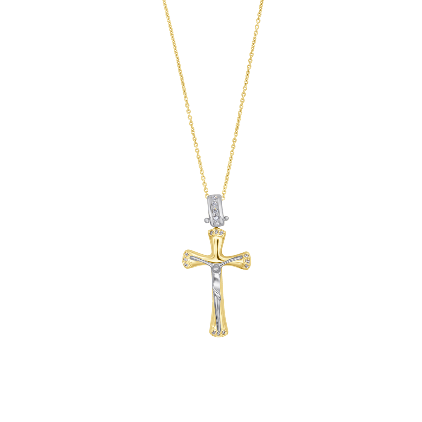 DIAMOND CRUCIFIX - NECKLACE - GOLD