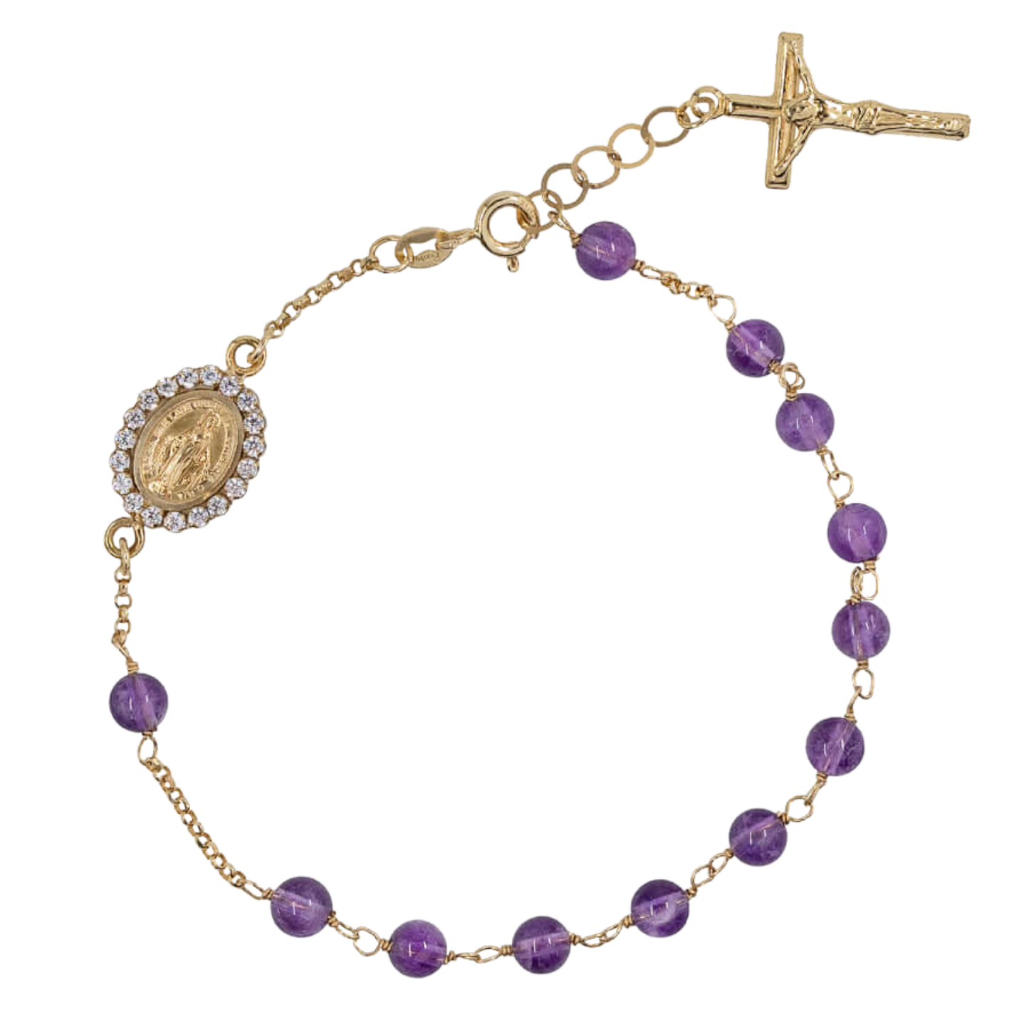 ROSARY BRACELET - GOLD AND AMETHYST