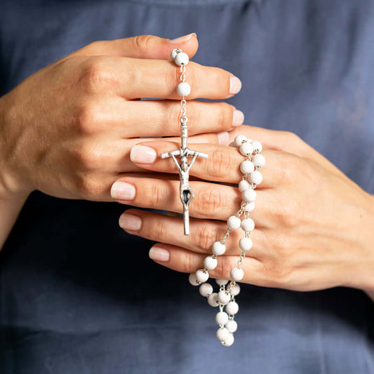 SCENTED JASMINE PETAL ROSARY - METAL